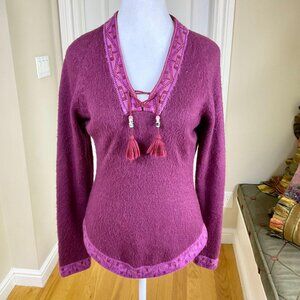 Source Unknown Purple V-Neck Sweater
